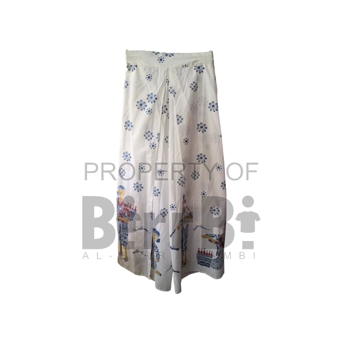 Celana Kulot Sayap Al-Birr Klambi - Putih Bunga